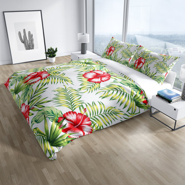 Sunlit Hibiscus Duvet Cover Set NCU0NVH476